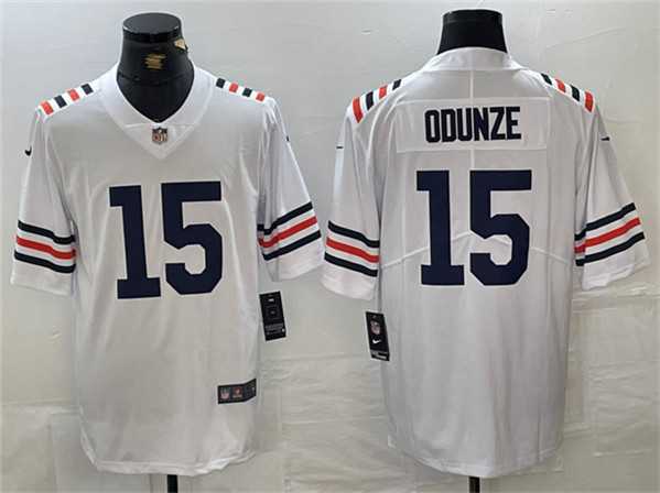 Men%27s Chicago Bears #15 Rome Odunze White 2024 Draft Vapor Stitched Football Jersey->chicago bears->NFL Jersey